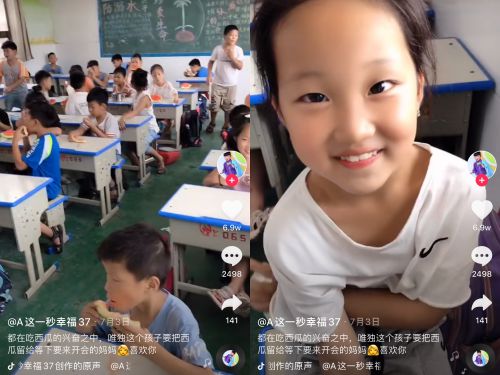 抖音最美小女孩：全班發西瓜一口沒吃，要給媽媽留著