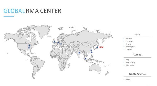 宸展光電擴大全球服務中心網點（RMA Centers） 圖2