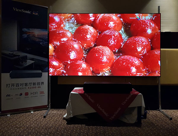優派X1000 LED 4K超短焦電視實拍效果